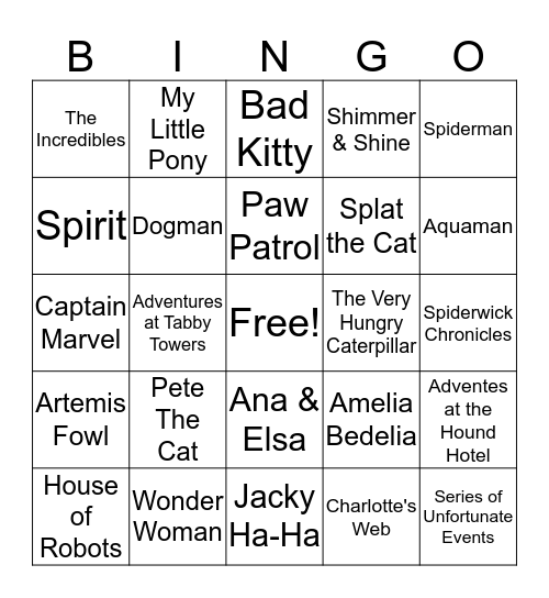 Library Bingo Card