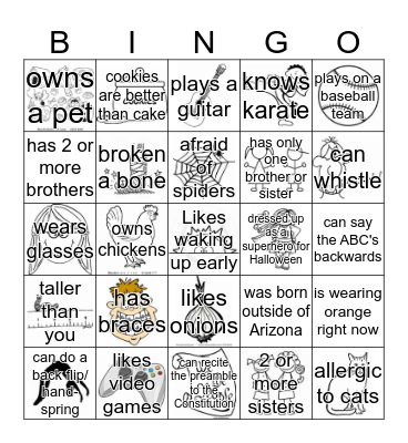 Icebreaker Bingo Card