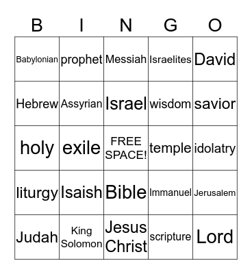 Chapter 7: The Prophets Bingo Card