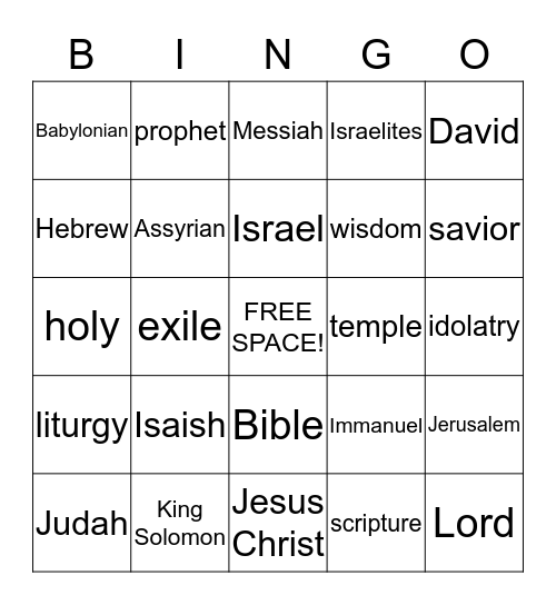 Chapter 7: The Prophets Bingo Card