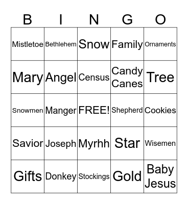 Christmas Bingo Card