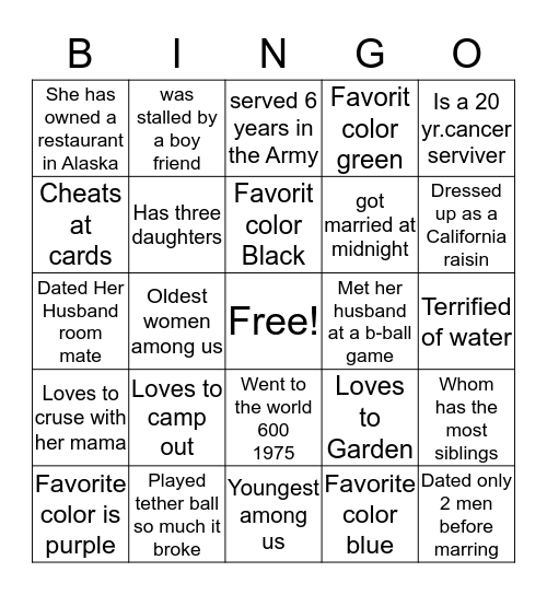 W O W  Bingo Card