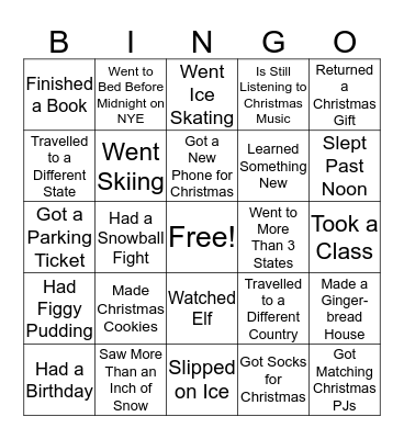 Find Someone Who ____ Over Break Bingo Card