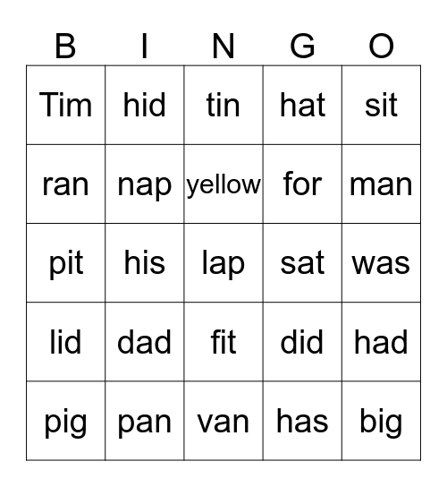 The Tin Man Bingo Card