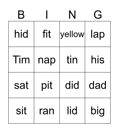 The Tin Man Bingo Card