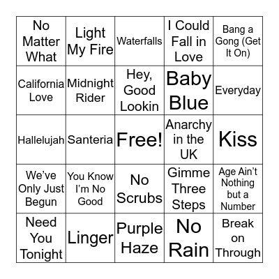 Only the Good Die Young Bingo Card