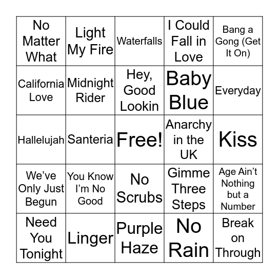 Only the Good Die Young Bingo Card
