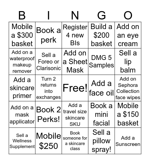 Skincare Bingo! (Not Perk Certified) Bingo Card