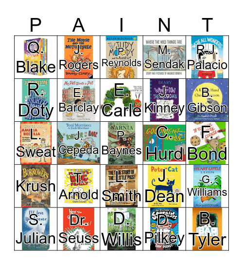Paint Your Own Path - Literacy Week 2019 Bingo Card