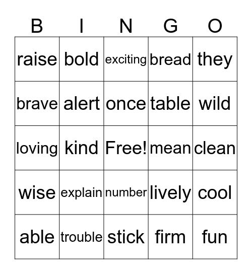Bingo Card