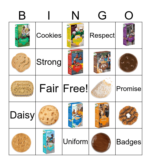 Girl Scout Cookie BINGO Card