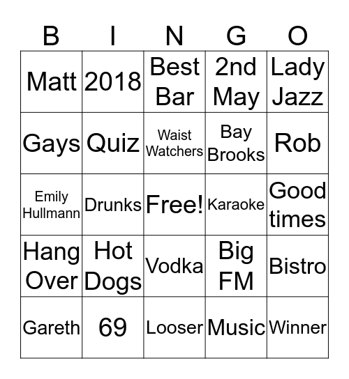 Chandelier Bingo Card