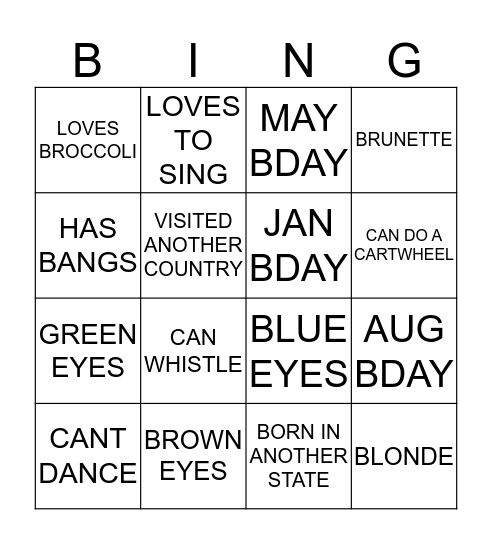 PCEC Bingo Card