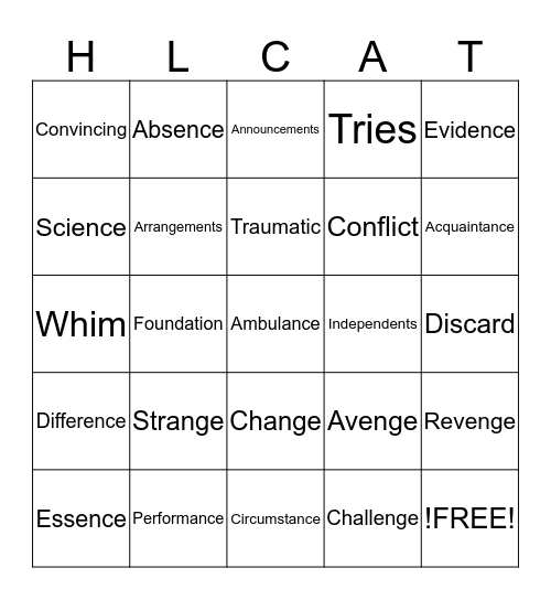 Mp4-12c Bingo Card