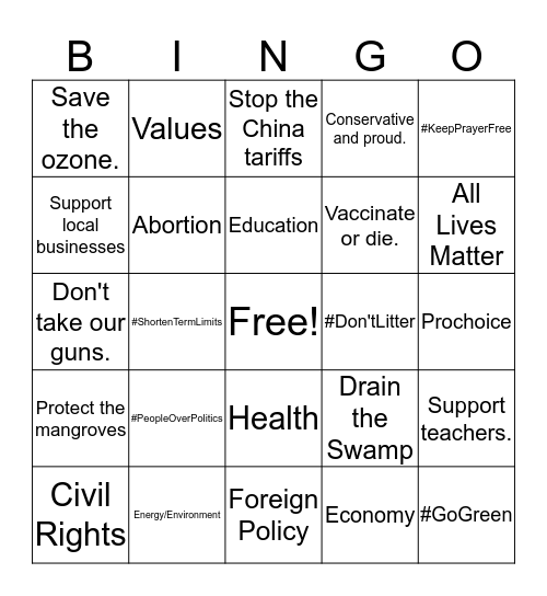 SPI Bingo Card