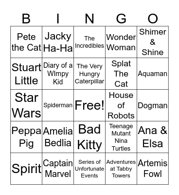 Library Bingo Card