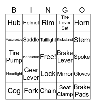 Bicycle Bingo Card