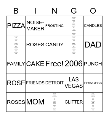 Happy Birthday Bingo Card