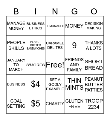 COOKIE BINGO Card