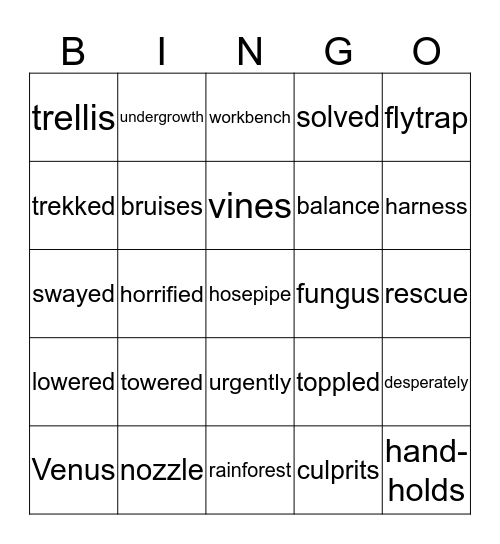 Get Me Out Of Here!!!!!! Bingo Card