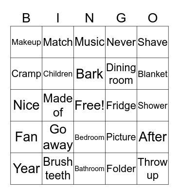 ASL 2 Bingo Card
