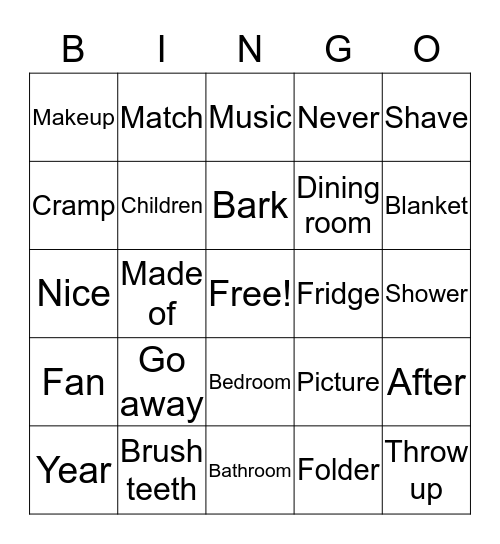 ASL 2 Bingo Card