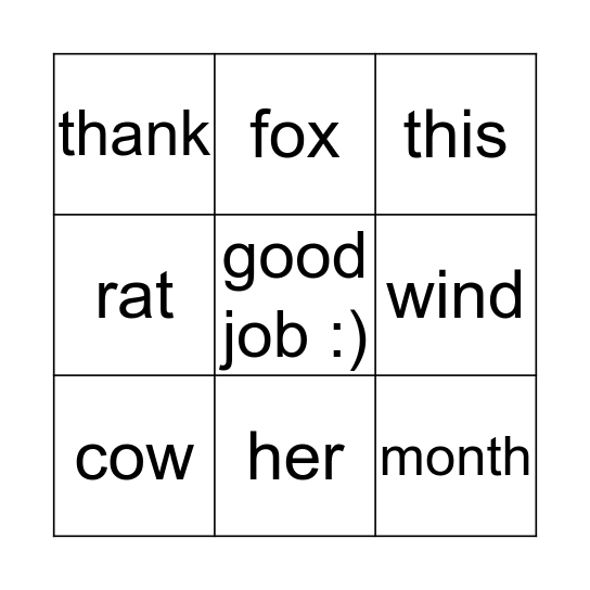 Bingo Card