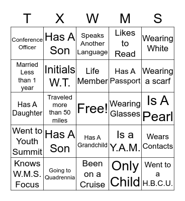 Find Someone Who... Bingo Card