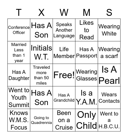 Find Someone Who... Bingo Card