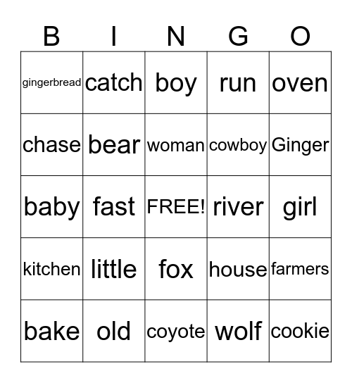 Gingerbread Bingo Card
