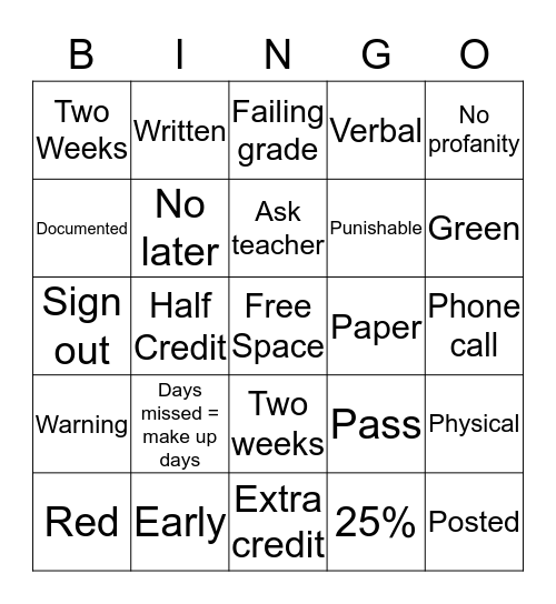 Bingo Card