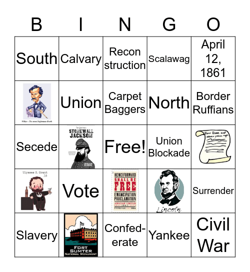 CIVIL WAR Bingo Card
