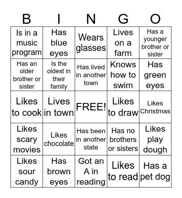 People Bingo Card