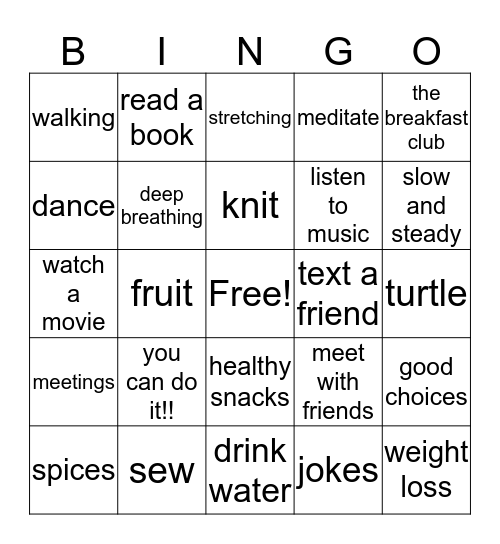 Tops 360 Bingo Card