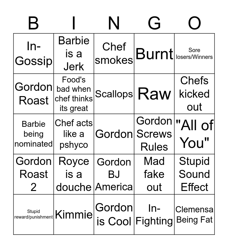 Hell's Bingo Card