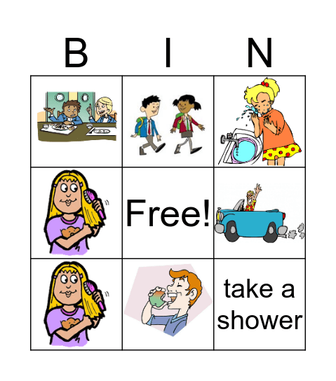 Daily routines Bingo Card