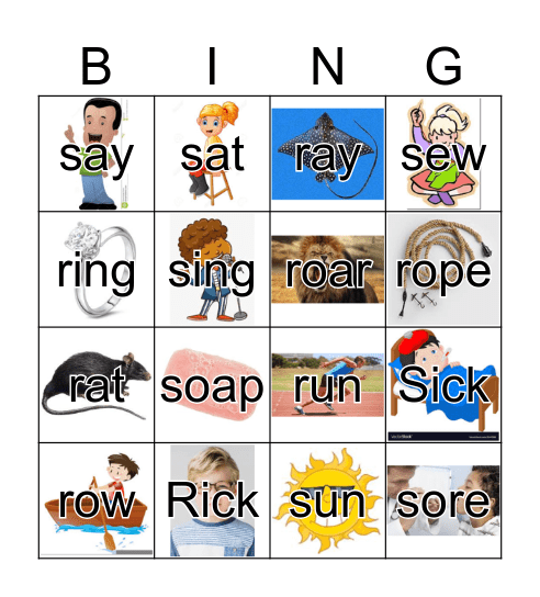 R/S contrast Bingo Card
