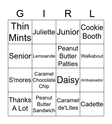 Cookies!!! Bingo Card