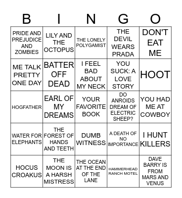 BOOK BINGO Card