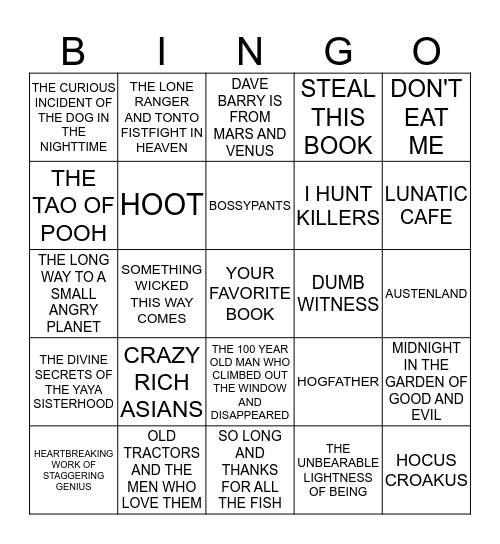 BOOK BINGO Card