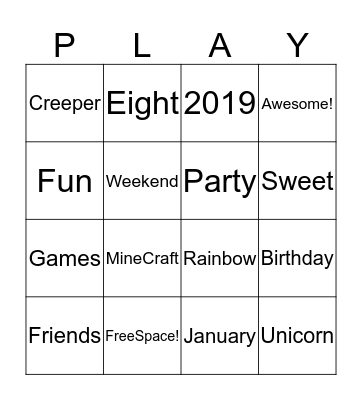 BirthdayBingo Card