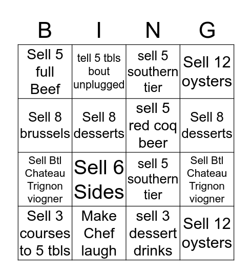 Latt A Bingo Card