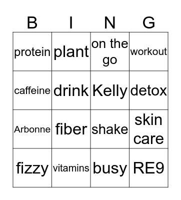 Kathleen's Arbonne Tea Bingo Card