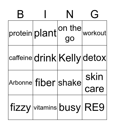 Kathleen's Arbonne Tea Bingo Card