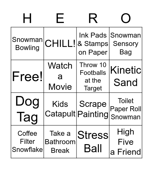 RESPITE SCAVENGER HUNT Bingo Card