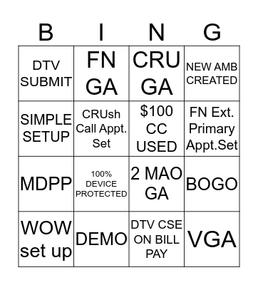 JANUARY 2.0 Bingo Card