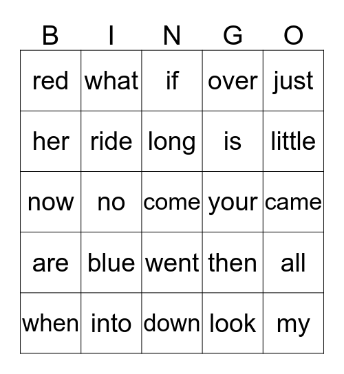 List 4 Bingo Card