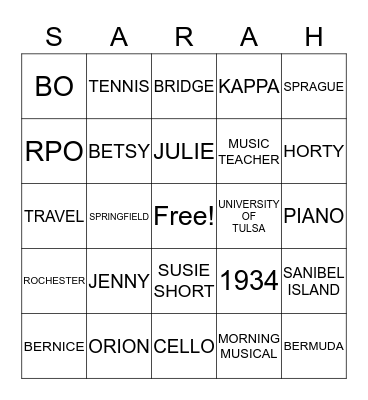 HAPPY BIRTHDAY Bingo Card