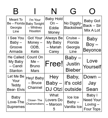 BABY BINGO Card