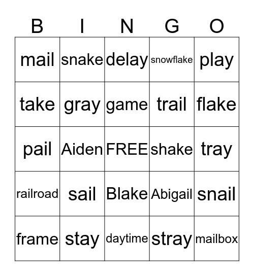 AI / AY / A_E Bingo Card